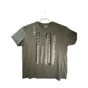 Men's USA Flag Grey Glitched Freedom Tee Charcoal Heather XXL